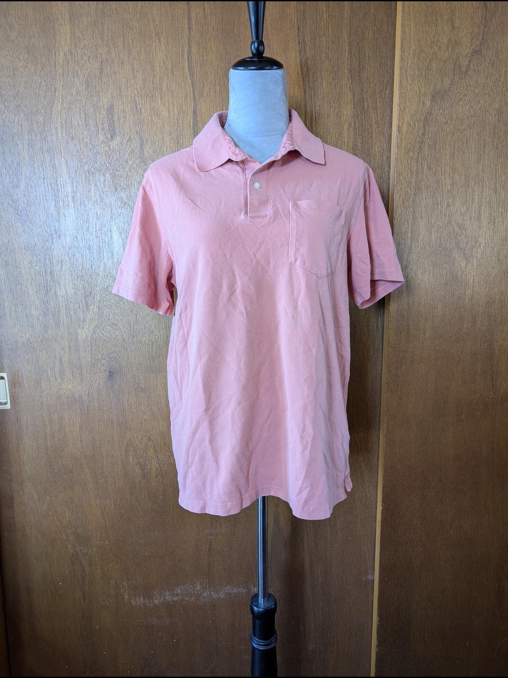 Men's Coral Pink Short-Sleeve Polo Shirt
